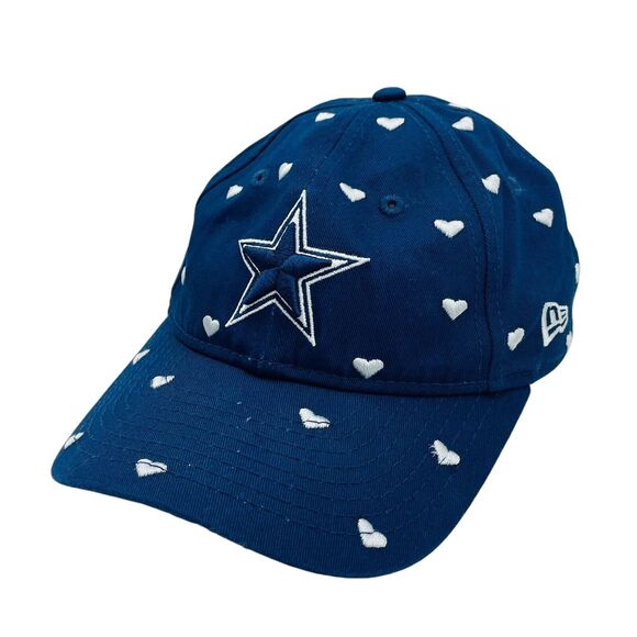 Girls Dallas Cowboys New Era Navy Hearts 9TWENTY Adjustable Hat - Picture 2 of 5